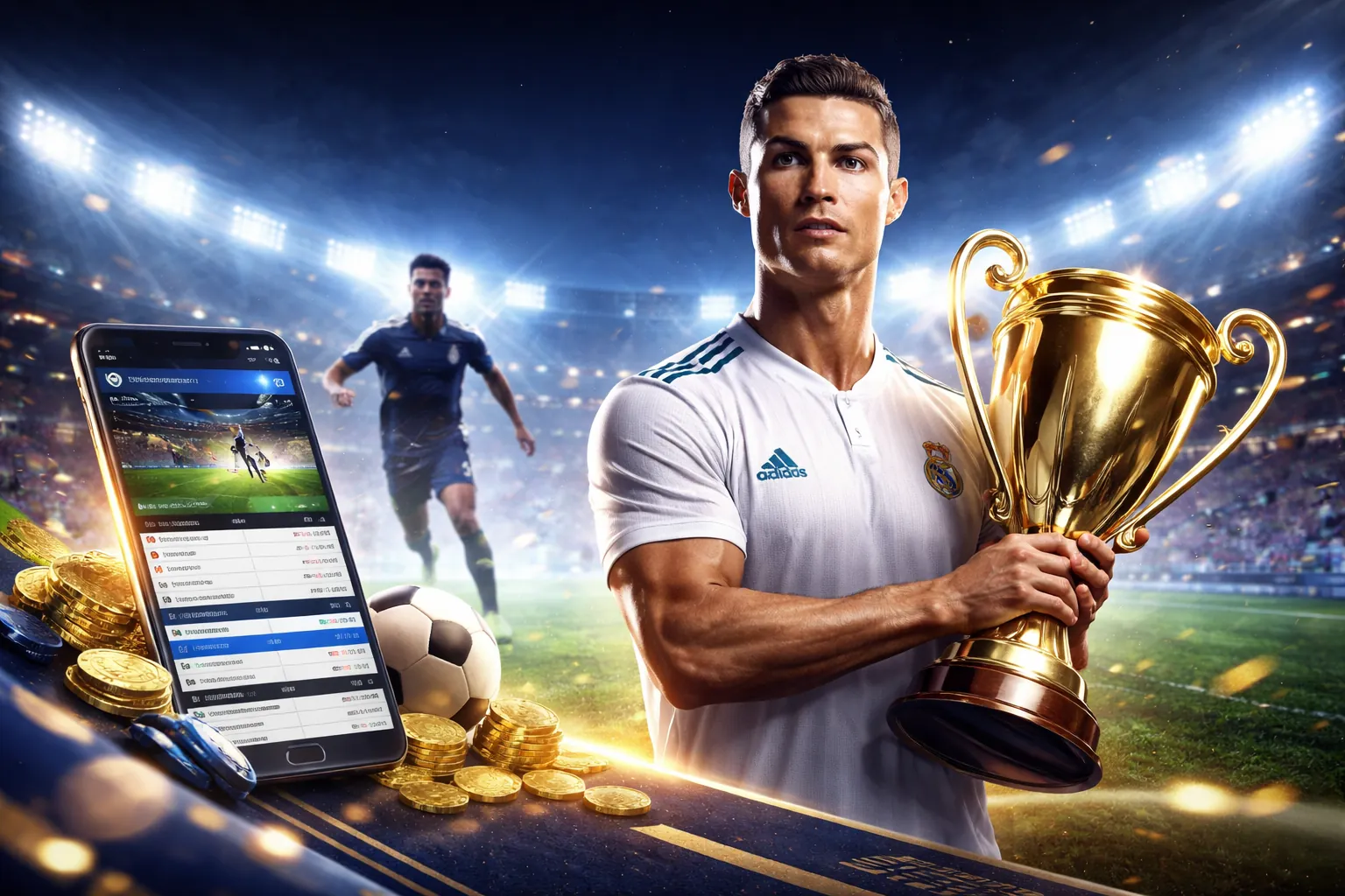 Hình ảnh sân vận động với thông tin handicap -1 1xbet
